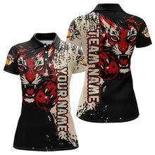 Load image into Gallery viewer, Black&Red Tiger Bowling Shirts for Team Women Men Custom Bowling Polo & 1/4 Zip Shirt MBL185