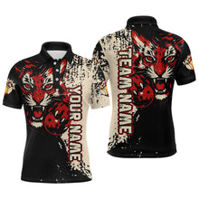 Load image into Gallery viewer, Black&Red Tiger Bowling Shirts for Team Women Men Custom Bowling Polo & 1/4 Zip Shirt MBL185