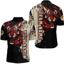 Load image into Gallery viewer, Black&Red Tiger Bowling Shirts for Team Women Men Custom Bowling Polo & 1/4 Zip Shirt MBL185