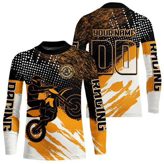 Custom Orange Motocross Racing Jersey for Men Women Kid Dirt Bike Shirts Riding Shirt XM445
