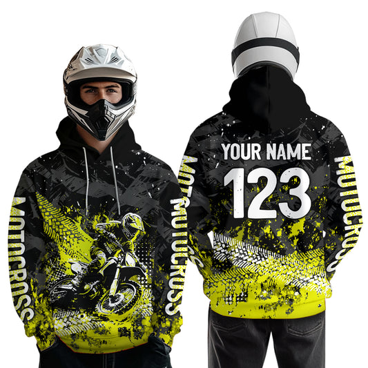 Custom Yellow Motocross Jersey Hoodie Kid Men Women Youth Dirt Bike Motorcycle Hoodie HOT37