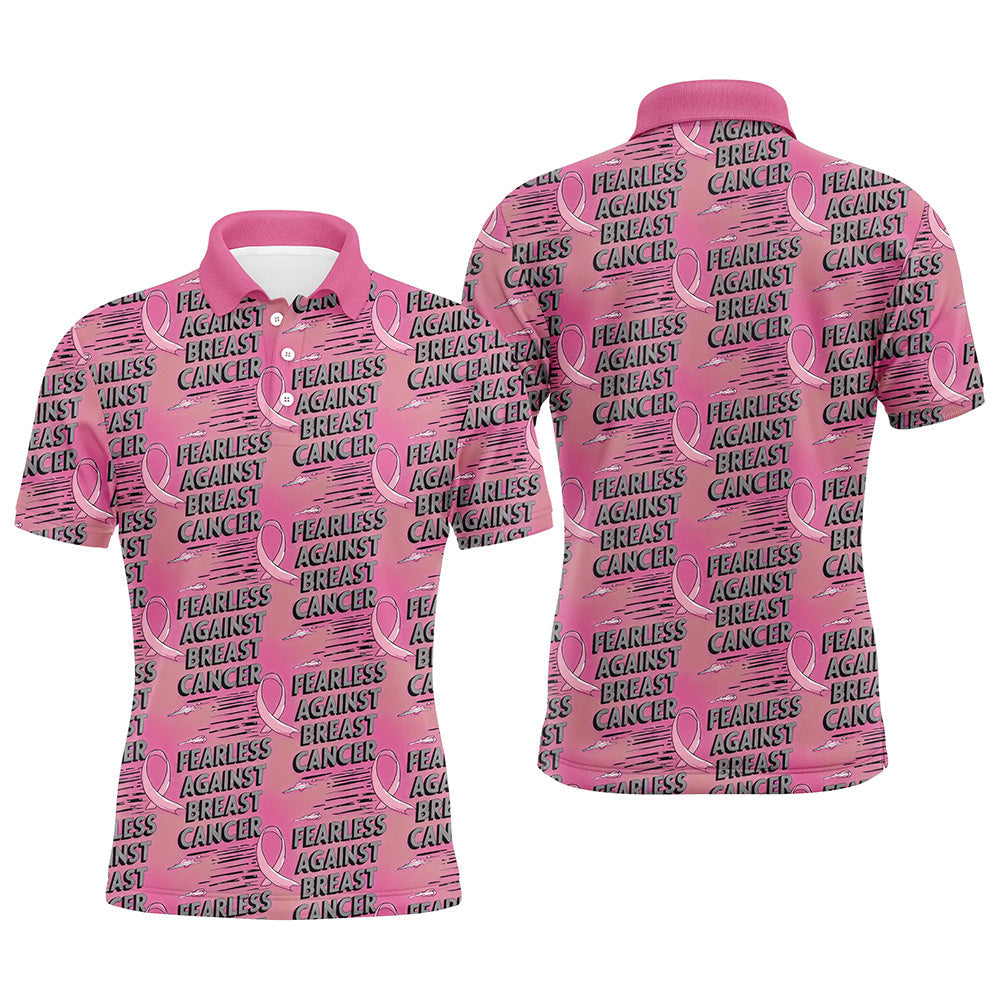 Fearless Against Breast Cancer Custom Polo Shirts, Breast Cancer Awareness Jerseys For Team IPHW7009