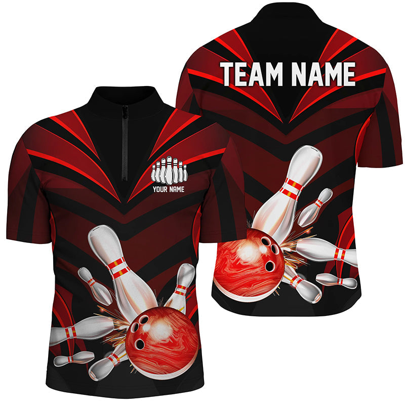 Red Bowling Jersey Strike Bowling Team Shirts, Custom Bowling Uniforms For Men And Women IPHW7105