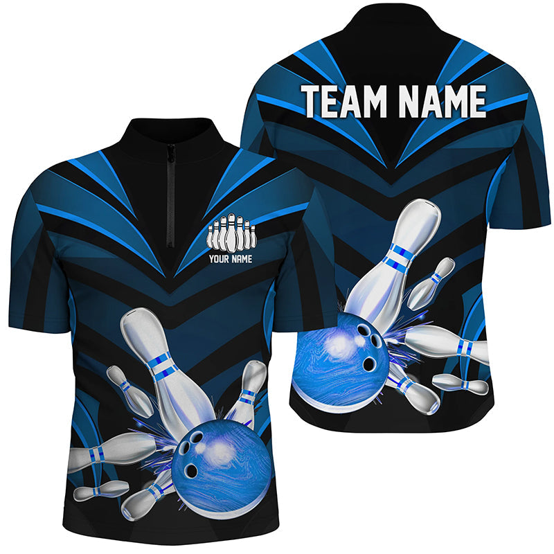 Blue Bowling Jersey Strike Bowling Team Shirts, Custom Bowling Uniforms For Men And Women IPHW7106