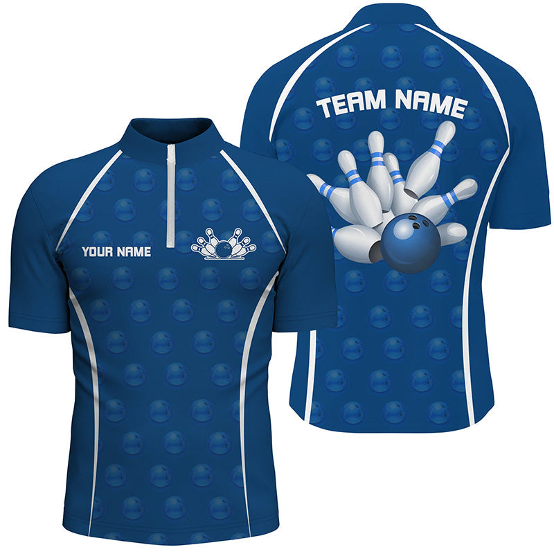 Custom Bowling Uniforms Bowling Shirts For Men, Bowling Team Bowling League Shirts | Blue IPHW7431