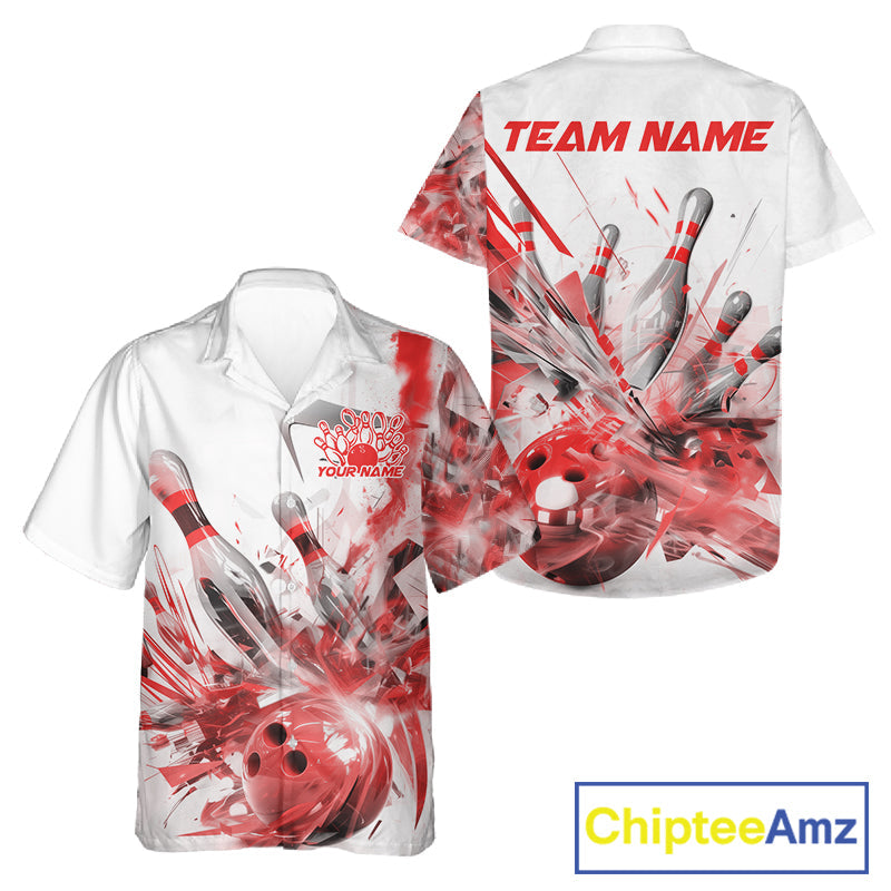 Custom Black And Red Men And Women Bowling Team Shirts, Bowling League Shirt Bowlers Outfit IPHW10782
