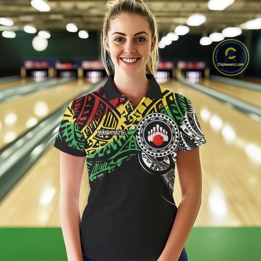 Personalized Tribal pattern Women Bowling Shirts Custom Bowling outfit for ladies Team bowling jersey NQS9813