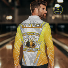 Load image into Gallery viewer, Bowling and beer That's why I'm here Funny Mens Bowling Shirts Custom Team Bowling Jerseys NQS10134