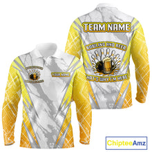 Load image into Gallery viewer, Bowling and beer That's why I'm here Funny Mens Bowling Shirts Custom Team Bowling Jerseys NQS10134