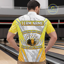 Load image into Gallery viewer, Bowling and beer That's why I'm here Funny Mens Bowling Shirts Custom Team Bowling Jerseys NQS10134