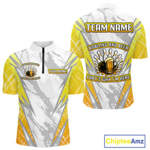 Load image into Gallery viewer, Bowling and beer That's why I'm here Funny Mens Bowling Shirts Custom Team Bowling Jerseys NQS10134