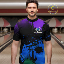 Load image into Gallery viewer, Personalized Bowling Polo, Quarter Zip Shirts For Men Custom Team Bowling Jersey Gift For Bowlers NQS10596