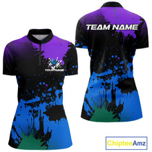 Load image into Gallery viewer, Personalized Bowling Polo, Quarter Zip Shirts For Women Custom Team Bowling Jersey Gift For Bowlers NQS10596