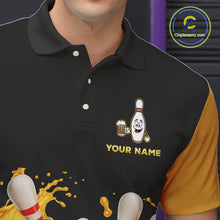 Load image into Gallery viewer, Bowling & Beer therefore i'm here custom funny Bowling shirts for Men, Bowling team apparel NQS10274