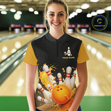 Load image into Gallery viewer, Bowling & Beer therefore i'm here custom funny Bowling shirts for Women, Bowling team apparel NQS10274