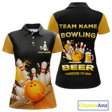 Load image into Gallery viewer, Bowling & Beer therefore i'm here custom funny Bowling shirts for Women, Bowling team apparel NQS10274
