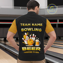 Load image into Gallery viewer, Bowling & Beer therefore i'm here custom funny Bowling shirts for Men, Bowling team apparel NQS10274