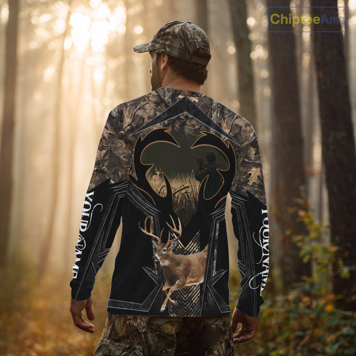 Deer Hunting Shirt 3D All-Over Print Deer with Camo Forest, Gift for Deer Hunters Men NHT360