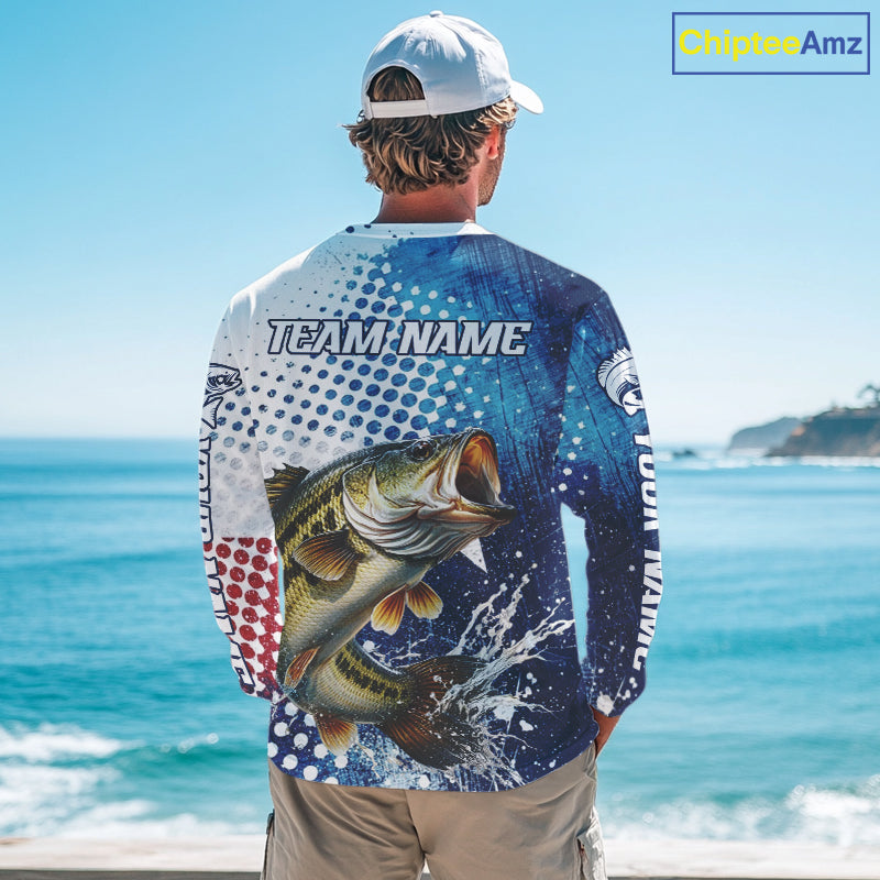 Design Texas Flag Bass Fishing Shirts, Texas Bass Fishing Shirts Long Sleeve NHT603