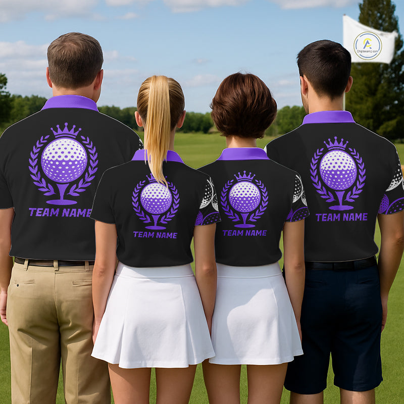 Golf Balls Purple Pattern Womens Golf Polo Shirts Custom Golf Apparel For Familly Team Shirt NHT710