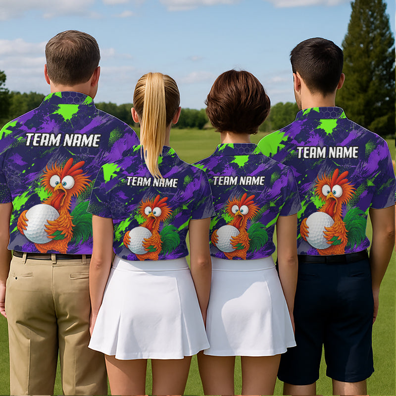 Personalized Funny Chicken Golf Polo Shirt Custom Team Name Golf Gift For Women NHT1246