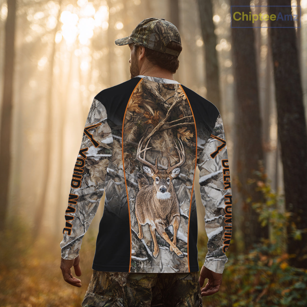 Deer Hunting Custom Name Hoodie Forest Camouflage Hunting Shirt for Men NBT310