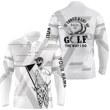 Load image into Gallery viewer, Mens Black & White Skull Golf Polo Shirts Custom Name Crazy Polo Golf Gifts For Men LDT0294