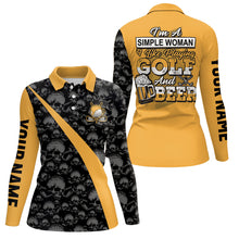 Load image into Gallery viewer, Im A Simple Woman I Like Playing Golf & Beer Skull Golf Polo Shirt Beer Golf Shirts For Women LDT0539