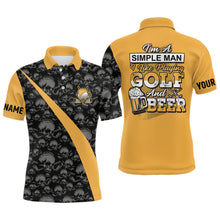 Load image into Gallery viewer, Im A Simple Man I Like Playing Golf & Beer Skull Golf Polo Shirt Beer Golf Shirts For Men LDT0539