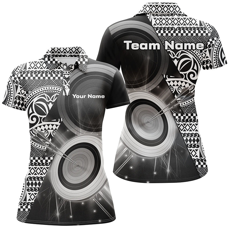 Personalized Tribal White Black Target Archery Polo Shirts For Women Custom Archery Team Jerseys VHM1141