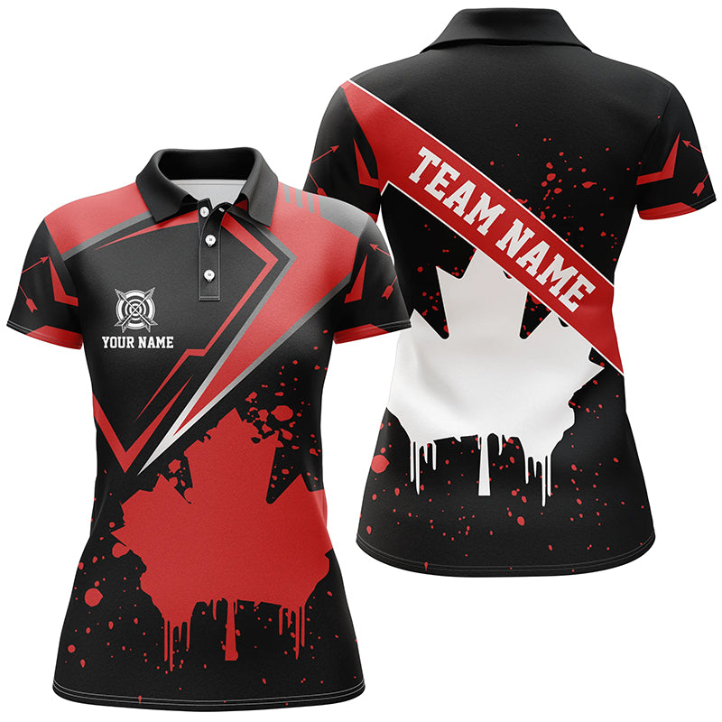 Personalized Archery Canada Leaf Vintage Style Women Polo Shirts Custom Canada Archery Shirts TDM0711