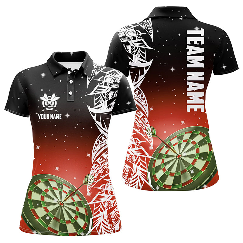 Personalized 3D Dart Board Red Version Women Polo Shirts Custom Dart League Shirts Dart Jerseys TDM1202