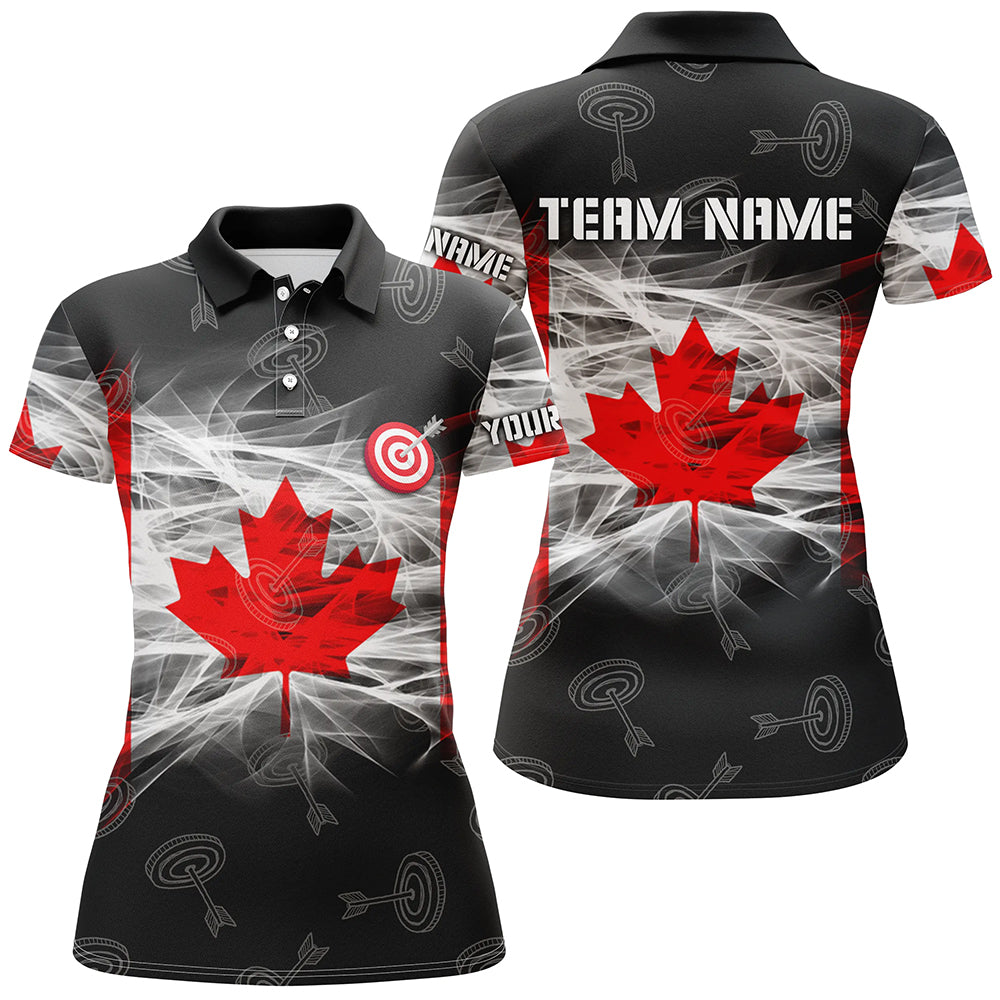 Personalized Archery Canada Flag Polo Shirts For Women Custom Canadian Archery Shirts For Patriot TDM0710