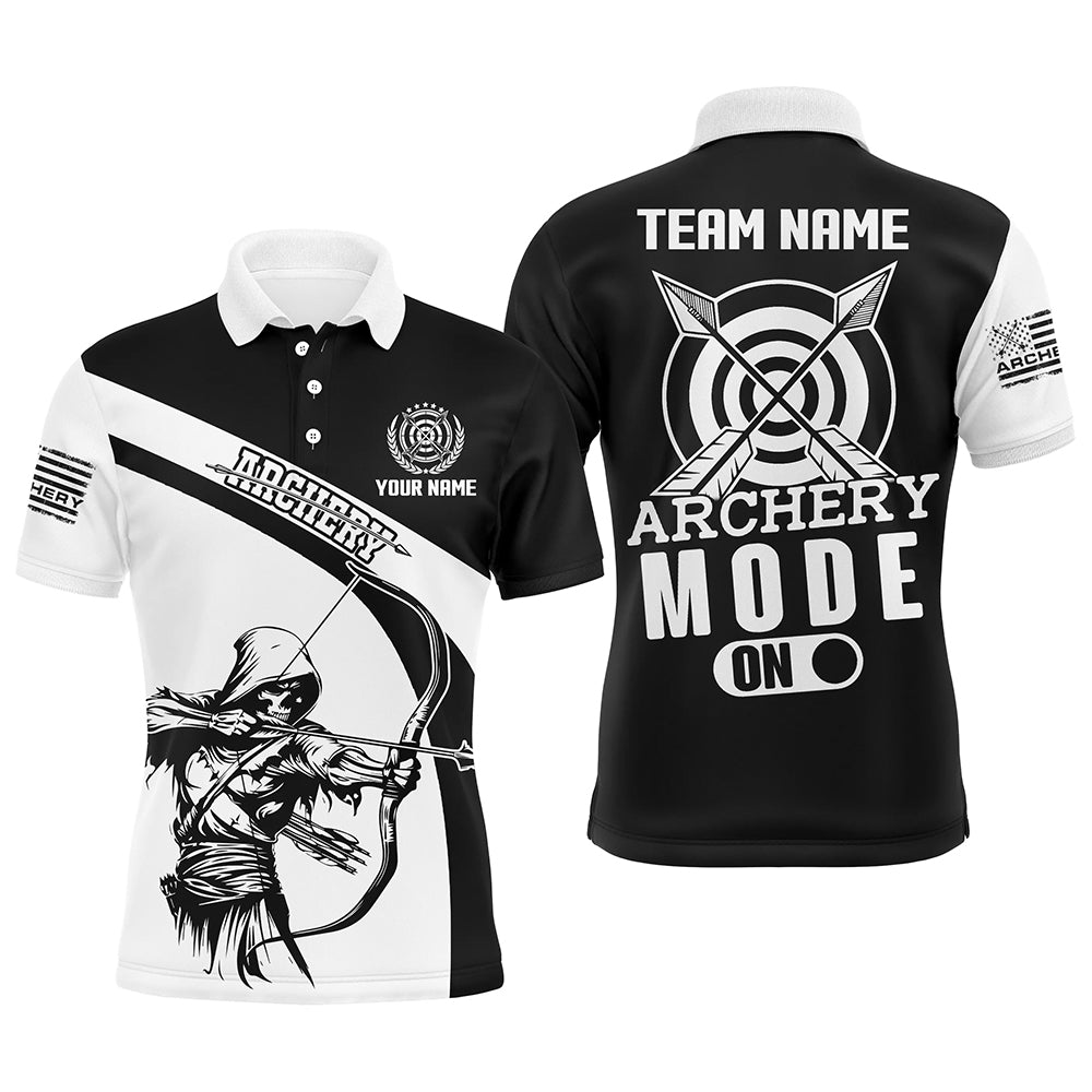 Personalized Funny Archery Player Men Polo Shirts Custom Black White Archery Jerseys TDM1497