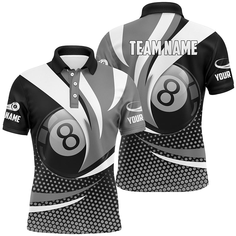 Personalized 8 Ball Billiard Grey Version 3D Polo Shirts For Men Best Custom Gifts For Pooler TDM0240