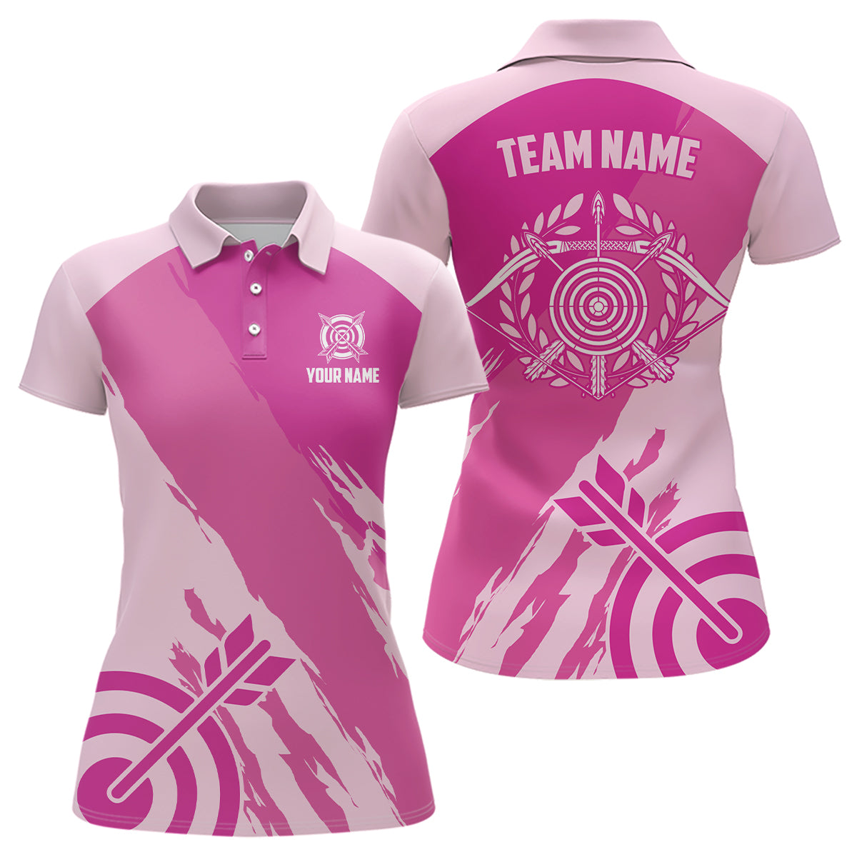 Personalized Pink Jerseys Archery Women Polo Shirts Custom Archery Target Shirts, Archery Jerseys TDM0601