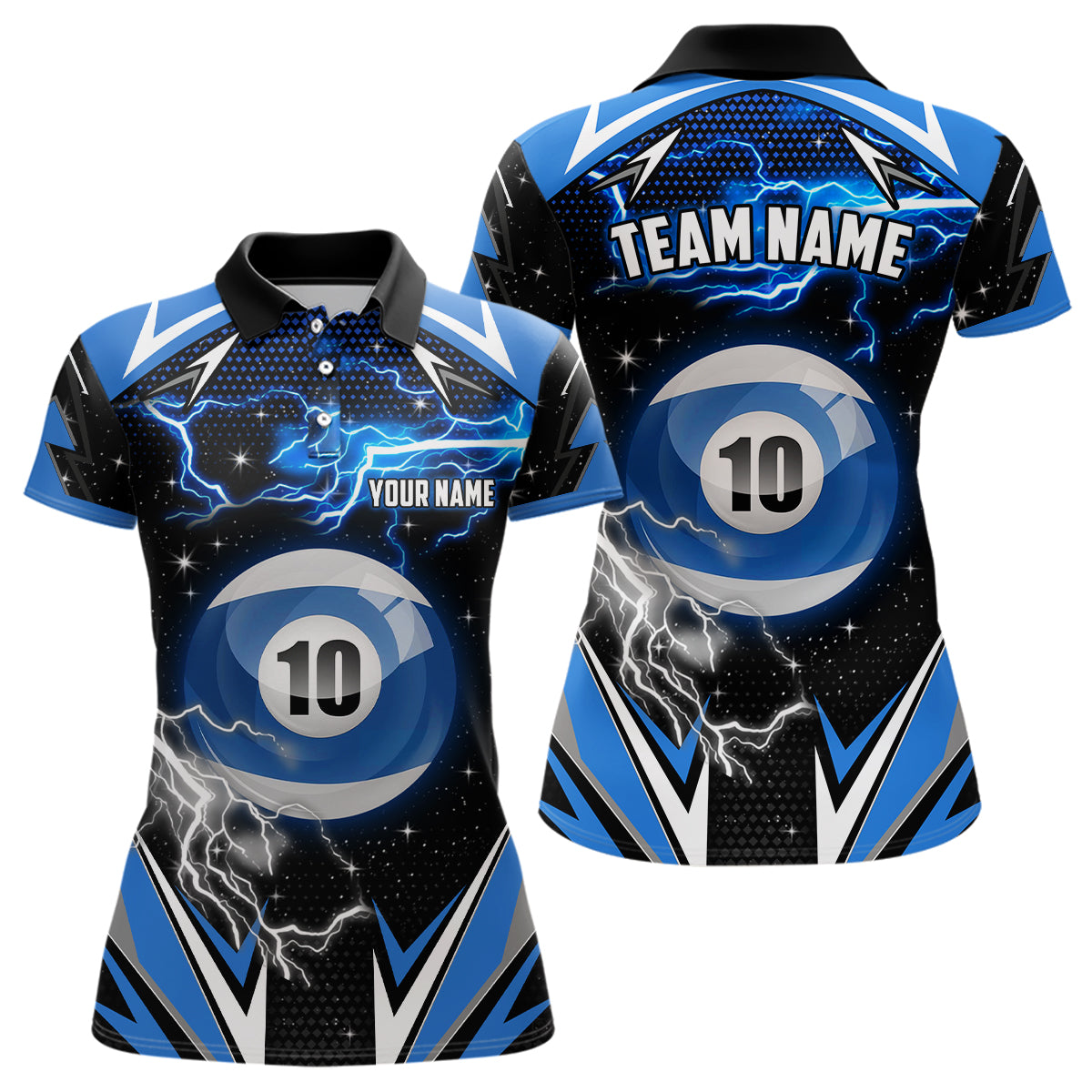10 Ball Pool Billiard Jerseys For Women Custom Billiard Polo Shirts Team League Billiard Shirts TDM0925