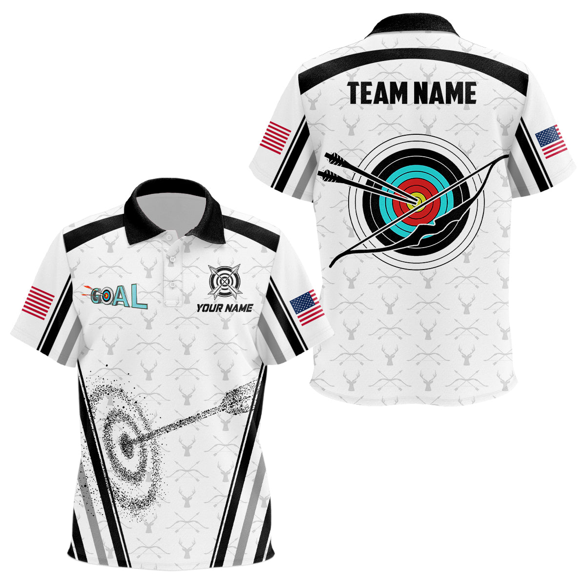 Personalized Name Archery Polo Shirts For Kid Custom Archery 3D Target Shirts, Archery Jerseys TDM0486