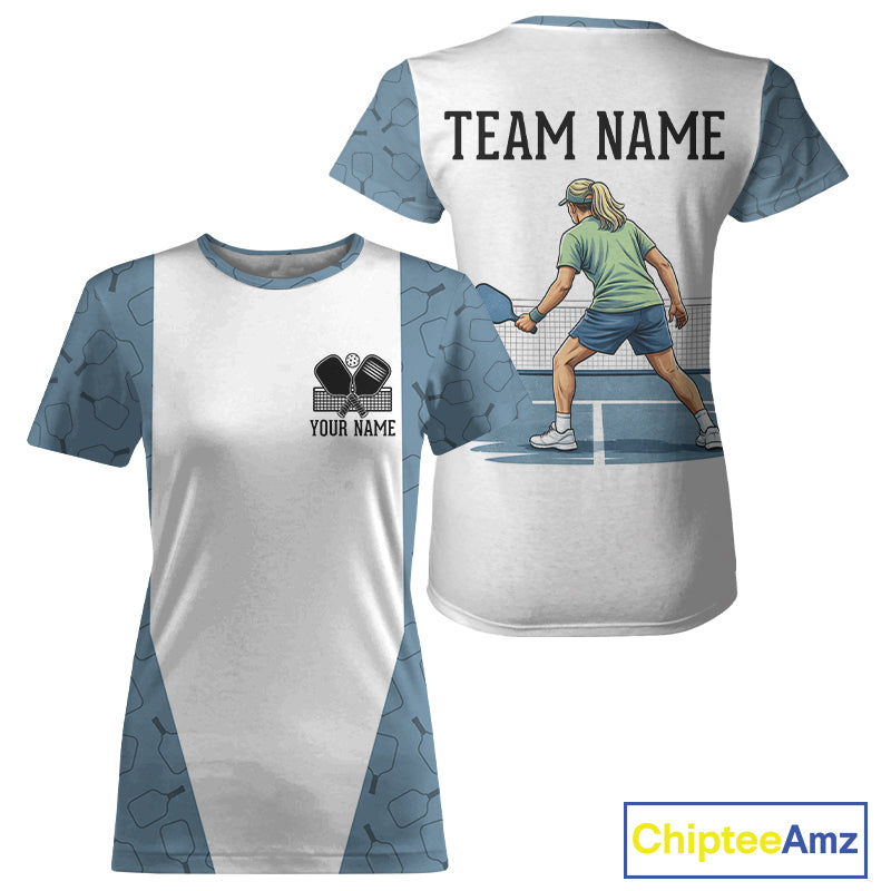 Blue Best Pickleball Paddles Pattern Custom Men's Pickleball Shirts, Human Plays Pickleball Team Shirt NYN3103
