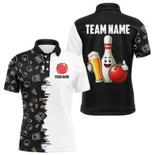 Load image into Gallery viewer, Custom Beer Bowling Shirt  Funny Bowling Team League Polo Bowling Shirt for Men QZT403