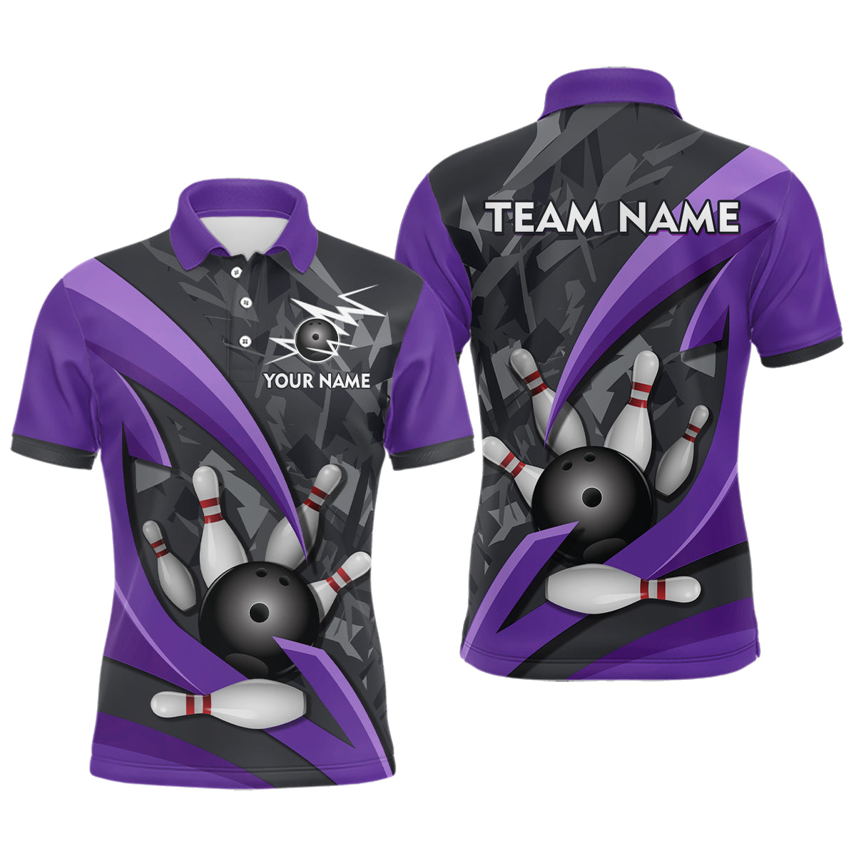Custom 3D Bowling Team Shirts Multicolor Bowling Jersey for Men Polo QZT505