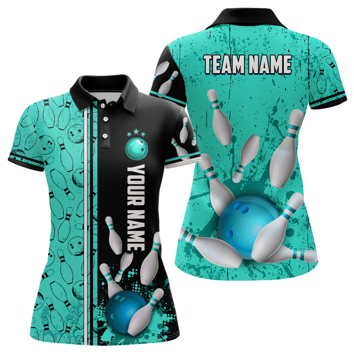 Custom Women Bowling Team Shirts Polo Bowling Jersey Bowling League Muticolor QZT474