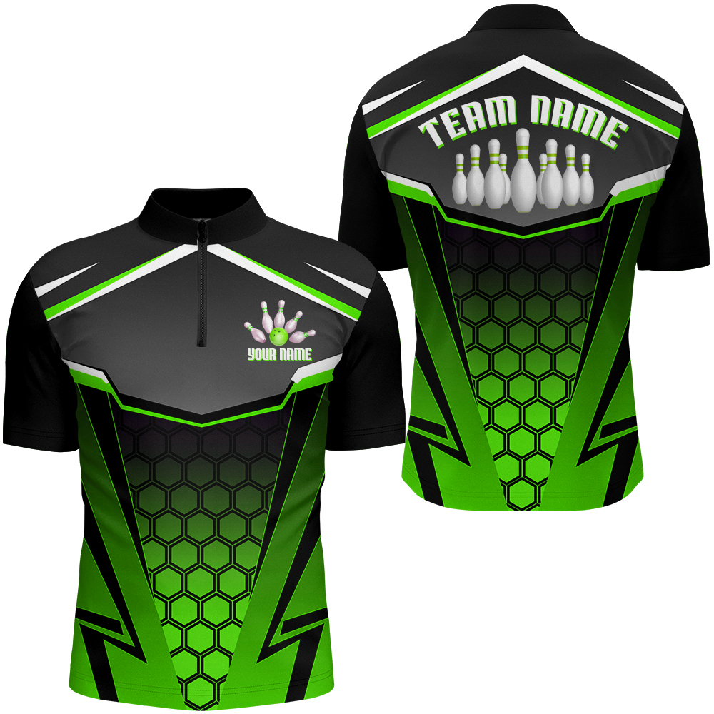 Personalized Bowling Shirt Bowling Team League Men Bowling Jersey 1/4-Zip Shirt Unisex QZT265