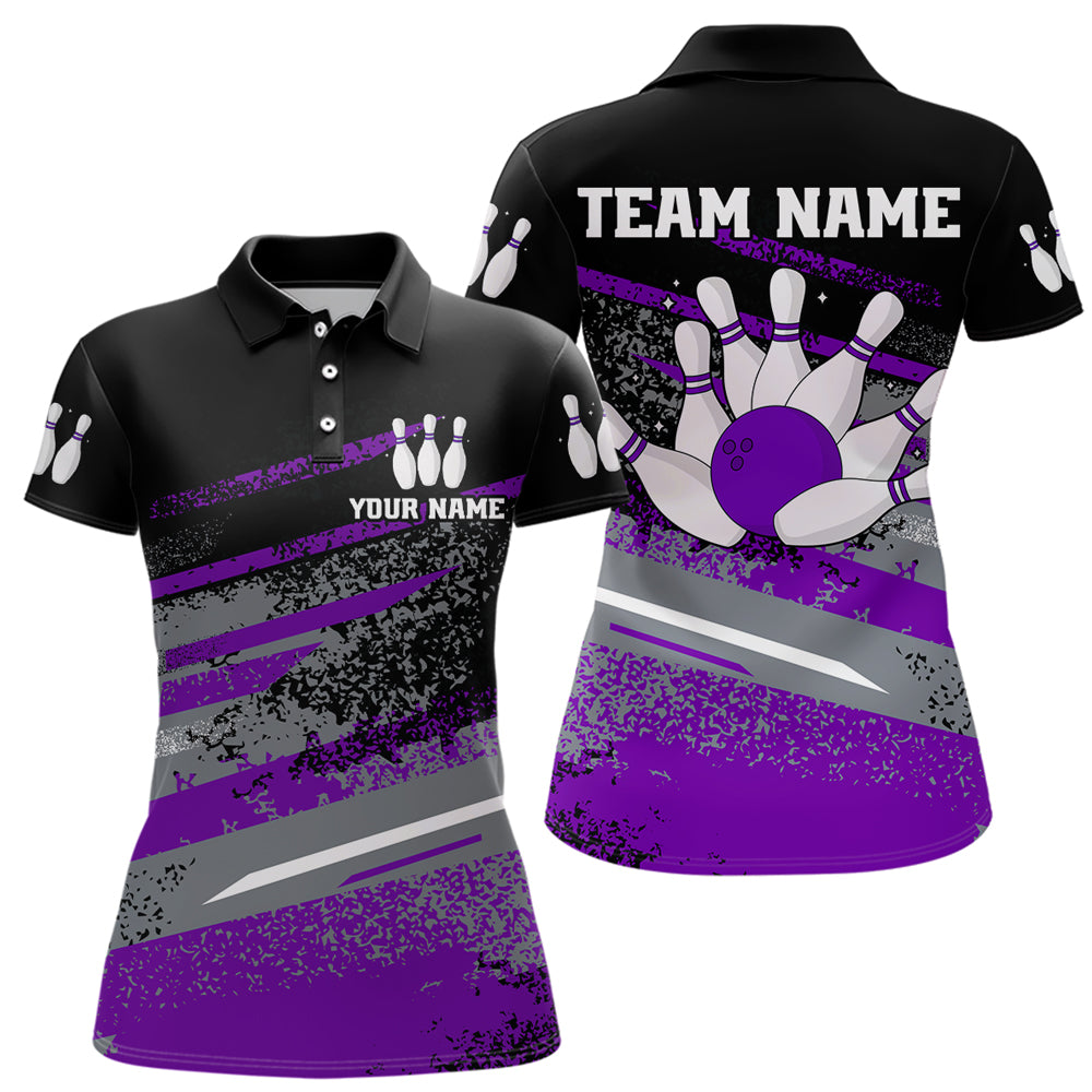 Personalized Women's Bowling Jersey Polo Bowling Team Shirts Bowlwing Gifts QZT501