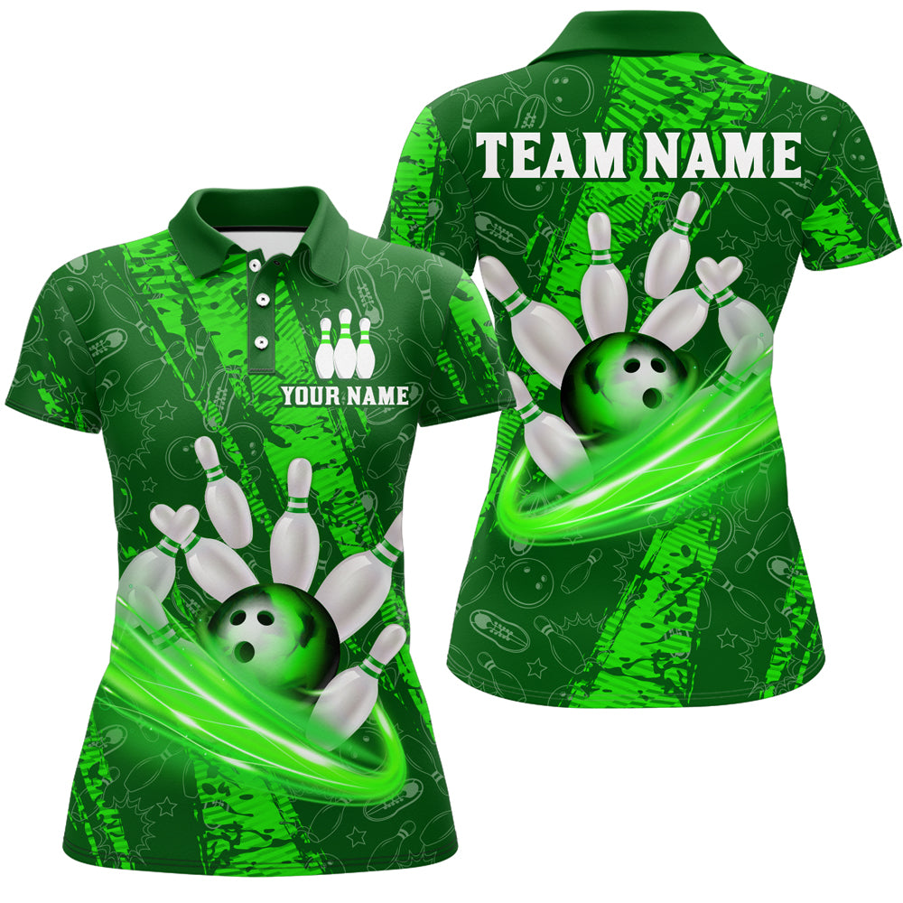 Custom Women 3D Bowling Shirts Bowling Team Jersey Polo Bowlers Gifts Multicolor QZT473