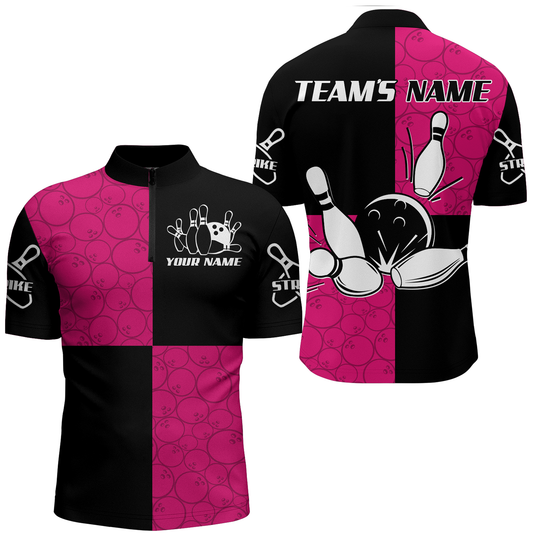 Quarter Zip Bowling Shirts Customized Bowling Team League for Men QZT425