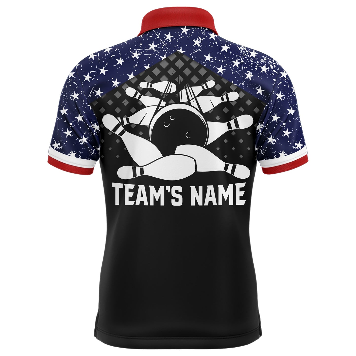 Patriotic Bowling Polo Shirt For Men Custom Bowling Team League Jersey USA Flag Bowling Shirt BDT140