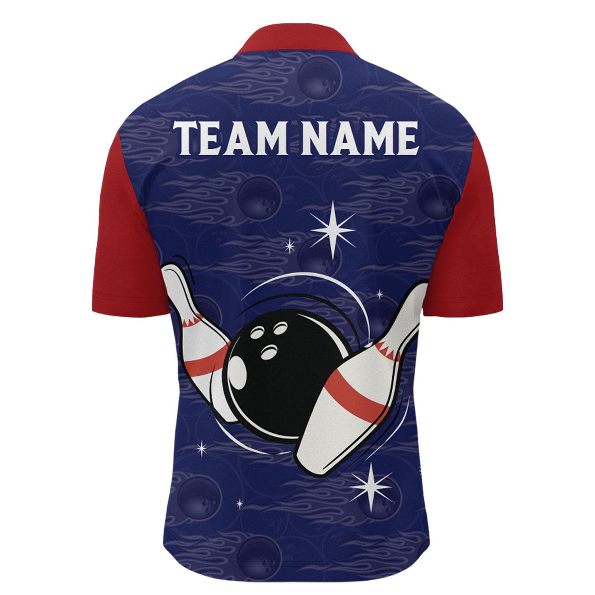 Navy Bowling Quarter-Zip Shirt Men Custom American Bowling Jersey Seamless Pattern Bowling Shirts BDT319