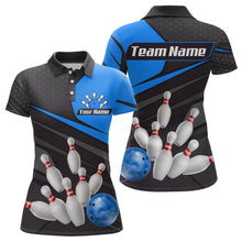 Load image into Gallery viewer, Blue Bowling Shirt for Men&Women Team Bowling Jersey Colorful Bowling Polo & 1/4 Zip MBL49