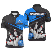 Load image into Gallery viewer, Blue Bowling Shirt for Men&Women Team Bowling Jersey Colorful Bowling Polo & 1/4 Zip MBL49